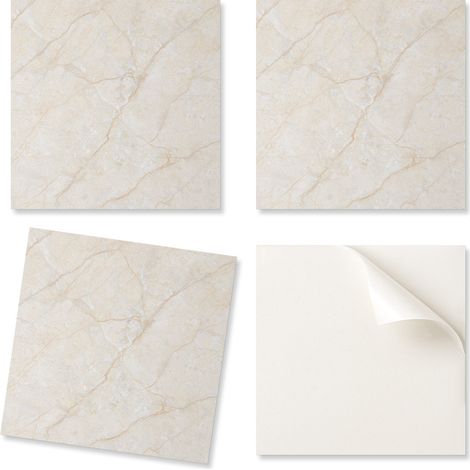Juego de baldosas de vinilo para suelo con elegante dise帽o de m谩rmol, 20x20x20 cm.