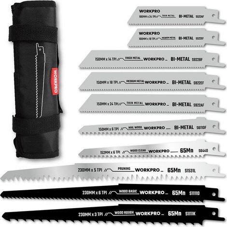 Lames Scie Sauteuse Mixtes Polyvalence Bois Métal Plastique - Workpro