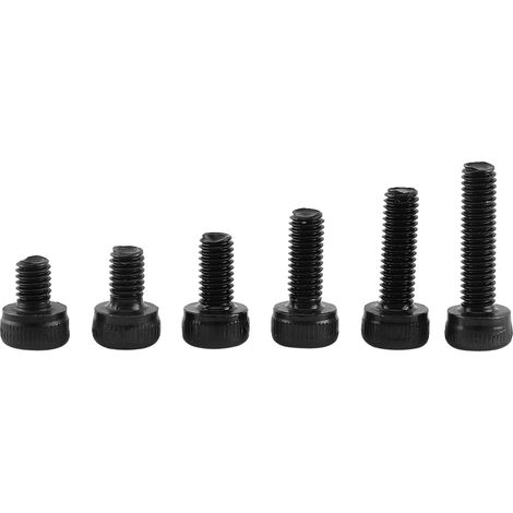 Vis à tête hexagonale creuse M3 en acier allié noir avec écrous hexagonaux et rondelles assortis (tête cylindrique) (1/5)