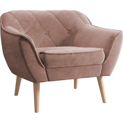 Fauteuil Glenview 108, Kronos 27, 75x80x74cm, Tissu, Pieds: Bois, 0