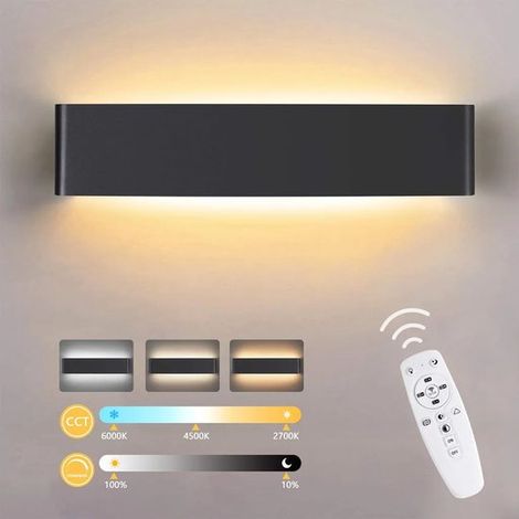 Lampada da parete a LED per interni da 24W, dimmerabile, con telecomando, 2700K - 6500K (1/5)