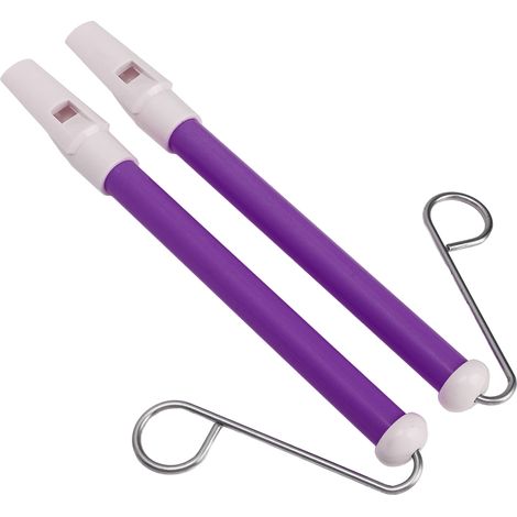 Sifflet à Coulisse 2 Pièces en ABS et Métal, Instrument Musical pour Enfants, Sécuritaire et Ludique, Couleur Violet (1/5)