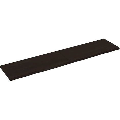 vidaXL Tablero mesa madera roble tratada marrón oscuro 220x50x(2-4) cm (1/5)