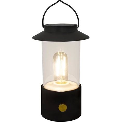 Lampe de camping LED noire sans fil à intensité variable, alimentation par batterie (1/3)