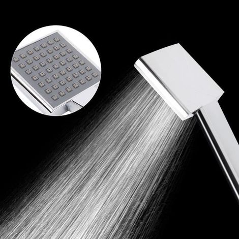 Pommeau douche carré haut gamme douchette haut gamme jet argenté (1/4)
