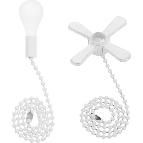 2 Pièces Chaîne Extension Perles pour Plafonnier et Ventilateur de Plafond Lot de Rallonge de Traction Décorative Blanche Adaptée pour Salon et Chambre Adulte (1/5)