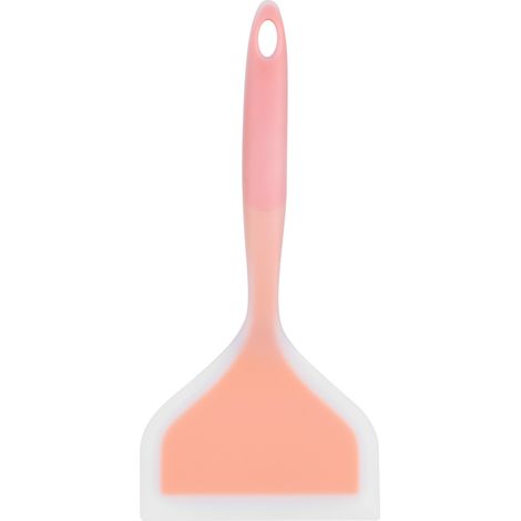 Eierwender, lebensmittelechter, antihaftbeschichteter Silikonwender, breiter Pfannenwender für Kuchen, Steaks, Pizza, Küchenutensilien (orangefarbener Griff).