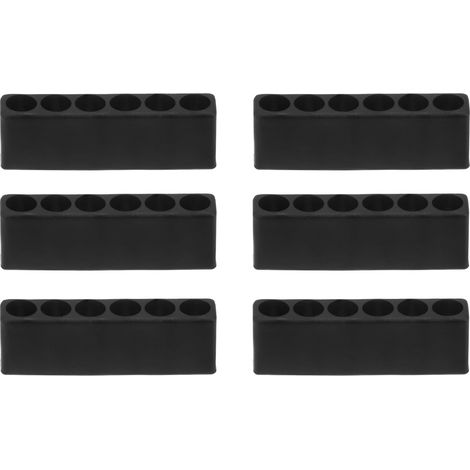 6Pcs Porte-Embouts de Tournevis Organisateur 48x9.5x16mm 6 Trous Hexagonaux Boîtier de Rangement en Plastique pour Tout Embout de Tournevis Métallique 1/4" (1/5)
