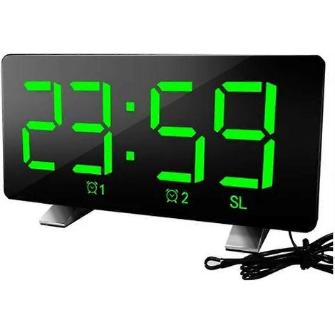 Radio-réveil numérique LED avec fonction snooze, double alarme et radio FM. (1/5)