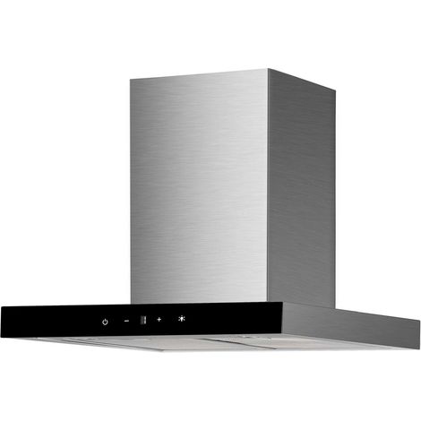 Cappa aspirante blocco cappa 60 cm acciaio inox vetro nero touch control respekta