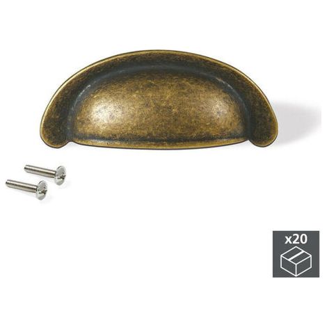 - 20 Poignées pour meuble Marrakech, entraxe 64 mm, Zamak, Bronze (1/5)