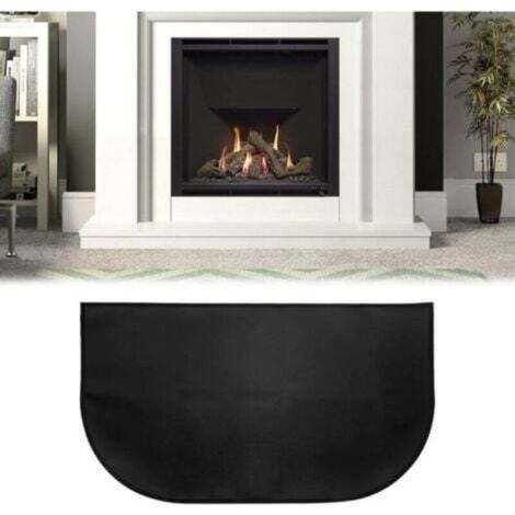 [JAMAIS UTILISÉ] Tapis de Cheminée, Tapis De Protection Anti Feu, Tapis Ignifuge Devant De Cheminee, Tapis Anti Feu Devant Cheminee, Demi-Rond pour Cheminée, Poêle, Barbecue, Noir (102x50) (1/4)