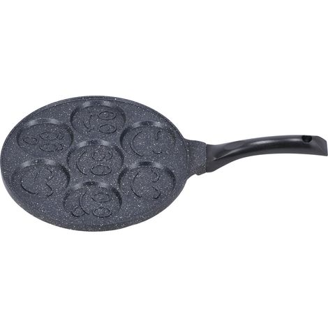 Poêle à 7 creux antiadhésive pour pancakes, hamburgers et œufs - Compatible induction - Fond plat - Matériau durable (1/5)
