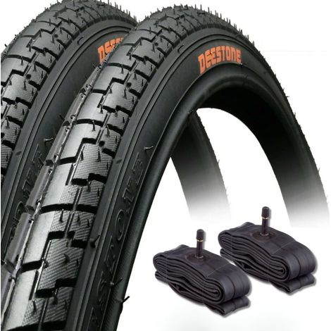 2 COPERTONI NERI 26 X 1.75 (44-559) + CAMERE D'ARIA SCHRADER AMERICA PNEUMATICI STRADALI PER MTB MOUNTAIN BIKE BICICLETTA SLICK (1/4)