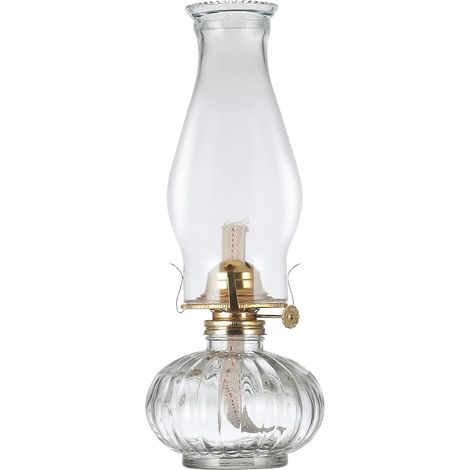 Grande lanterne en verre à huile au kérosène Lampes à huile vintage pour une utilisation en intérieur Décoration Chambre Lampe ouragan Éclairage domestique Lampe à kérosène transparente Lanternes… (1/5)