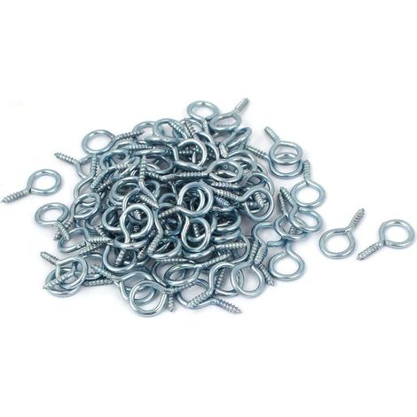 Crochet de levage à visser, 15 mm (7 x 15 mm), crochet de levage à tension automatique, argenté, lot de 100 (1/3)