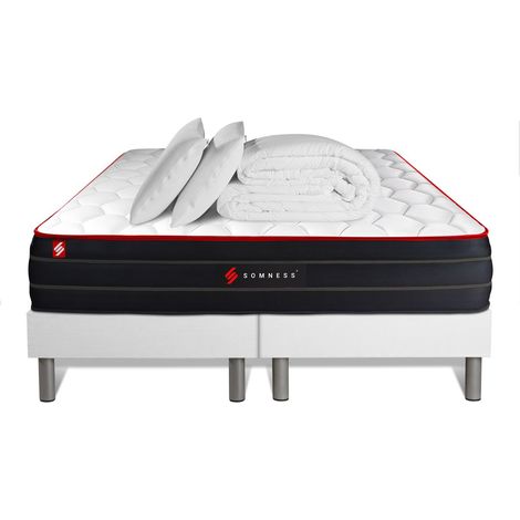 Komplettpaket Bett - Matratze 200x200 cm + Boxspringbett (Monoblock) + 2 Kopfkissen + Bettdecke - Boost (1/5)