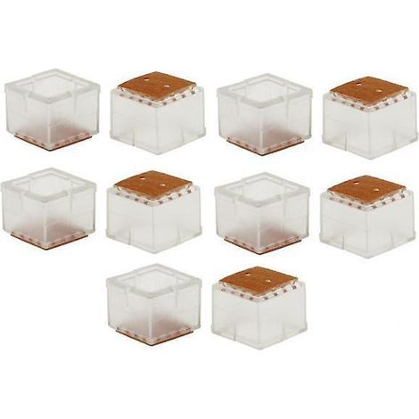 Silikon-Stuhlbeingleiter, 20 Stück, transparent (Quadrate/3-3,5 cm) (1/5)