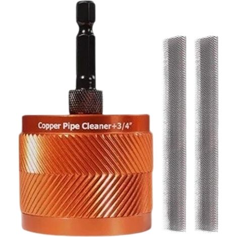 Nettoyeur de tuyau en cuivre 1/2" 3/4" 1" Brosse de nettoyage de tuyau pour perceuse Électricien Atelier Garage Maison Industriel Entretien Entrepreneur Projets (1/5)