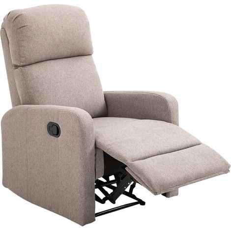 Poltrona Relax Reclinabile Manuale 66x83x107 cm in Tessuto Effetto Lino Grigia (1/5)