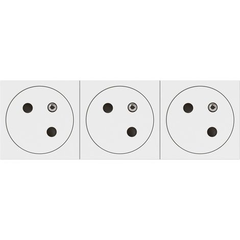 Legrand – Triple prise de courant inclinée 45° précâblée – Système de raccordement latéral – Socle rétractable pour hygiène – Compatible Mosaic Link