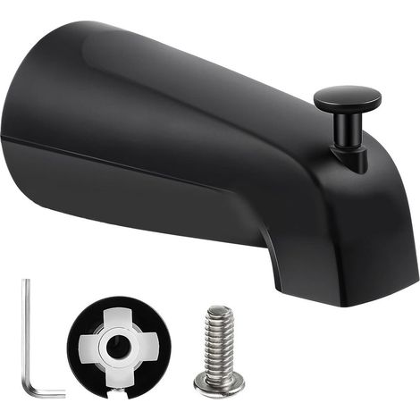 Robinet De Baignoire À Glissière Avec Sélecteur - Raccord 1/2 Pouces Pour Tube Cuivre - Zinc Allié - 127 X 38 Mm - Noir Brossé - 1 Pièce (1/5)
