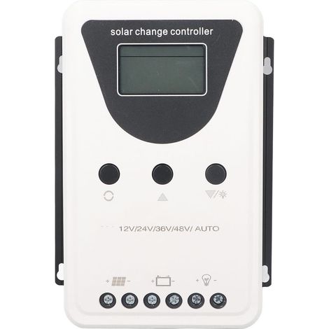 Régulateur de charge solaire, reconnaissance automatique DC 12V/24V/36V/48V, régulateur de charge solaire PWM, régulateur de charge pour panneau solaire à affichage LCD, 100A (1/5)