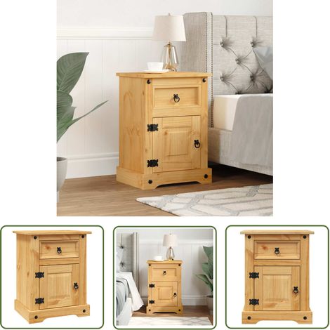 The Living Store Nachttisch im Mexiko-Stil Kiefer Massiv 53x39x66 cm - Nachttisch - Mexiko-Stil - Kiefernholz - Wohnzimmer - Schlafzimmer (1/5)