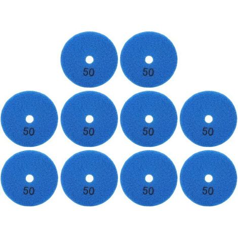 Tampons de Ponceuse, Disques de Ponçage 10 Pièces 3 Pouces, Tampons Polissant Le Diamant de Polissage Pour Pierres de Béton en Marbre 50 Mailles Accessoire pour une meuleuse