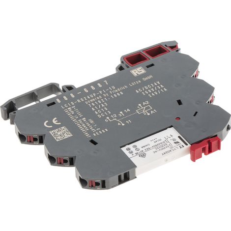 Module de relais d'interface 24V c.a. / V c.c., 1 RT, montage Rail DIN ( Prix pour Paquet de 5 ) (1/2)