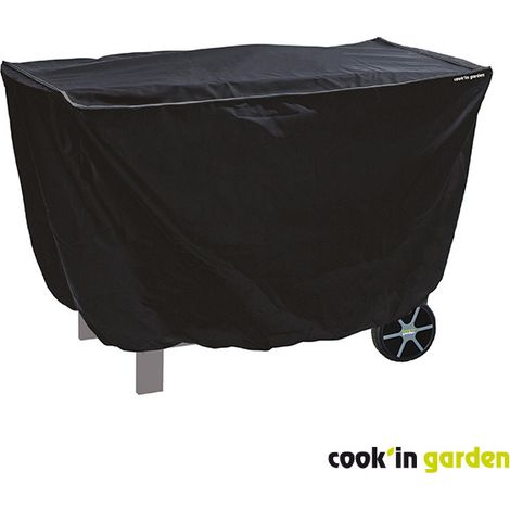 Cook'In Garden – Housse de barbecue imperméable noire – Dimensions L.160 x P.65 x H.85 cm – Pour espaces extérieurs – Matière PVC et polyester