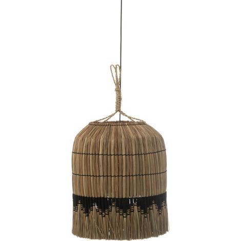 Lampe Suspension Déco "Black Lombok" 50cm Naturel (1/3)