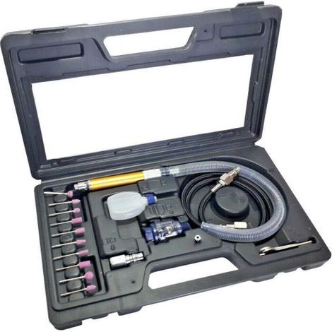 Kit 17 Pezzi SMERIGLIATRICE ARIA COMPRESSA FRESATRICE DRITTA LACCIO PNEUMATICO