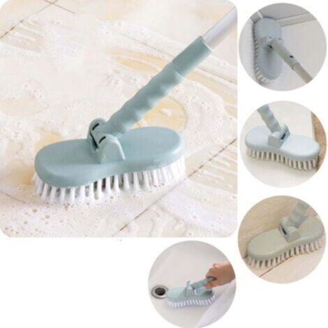 Brosse à récurer les sols muraux Balayeuse Balai Brosse à récurer Récureur à long manche réglable Nettoyage des carreaux Salle de bain Baignoire Mur Sols Nettoyage Scrub