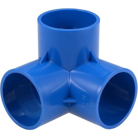 Coude à 3 voies Raccord de tuyau en PVC 50mm Bleu (1/3)