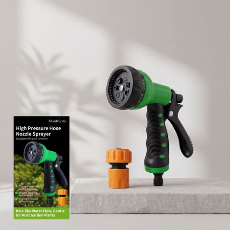 Hochdruck-Wasserpistole mit verschiedenen Sprühmodi, geeignet für die tägliche Bewässerung von Gartenpflanzen – 1 Stück -- BIEMMEDUE (1/5)
