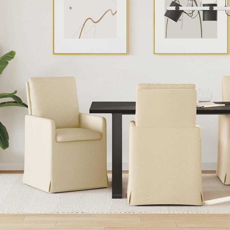 Esszimmerstühle 2 pcs Creme 57 x 67 x 98 cm Stoff (1/5)