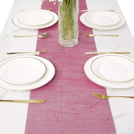 Runner in Lino Rosa Winwild - Eleganza e Stile per la Tua Tavola (1/5)