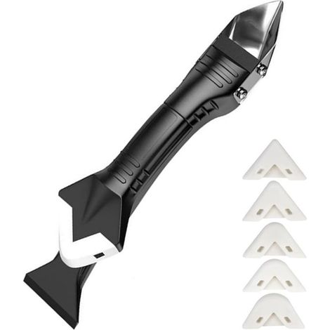 Lisseur de Joints, Calfeutrage Fenetre, Kit Joint Carrelage, Joint Carrelage Salle de Bain, pour Matériaux d'étanchéité Comme Acrylique, avec 5 têtes (1/5)