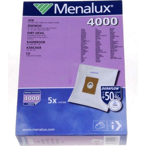 Ersatzteil - Box mit 5 Beuteln + 1 Mikrofilter zum Ausschneiden - - SAMSUNG, DAEWOO, DIRT DEVIL, SEVERIN, FIF, BLUESKY, DELONGHI, CURTISS, KARCHER, PHILIPS, FAR, EIO, FAKIR, GOBLIN, BESTRON, HITACHI,
