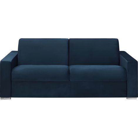 Divano letto 4 posti ribalta letto160cm materasso14cm Velluto Memory foam - Blu notte - CALITO