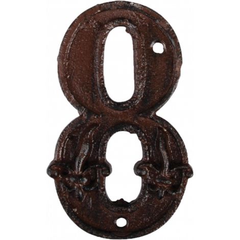 Numéro de maison en fonte 8 - Fallen Fruits - Fleur de lys