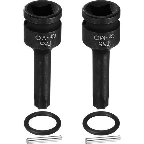2 Pièces Douille Hexagonale À Choc, Douille Torx T55 1/2" Drive 6 Pointes Impact Acier CR-MO Avec Goupille Joint Torique Pour Power Drill Drivers Garage Workshop Adapter (1/5)