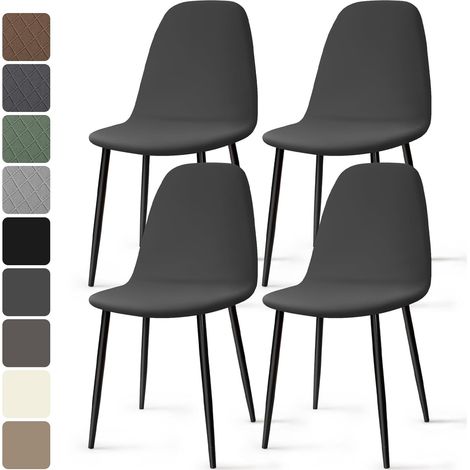 JSSEVN-4 Pieces Chaise de Salle à Manger Lavable Extensible Couverture de Chaise Housse Chaise pour Décoration Salon Cuisine Hôtel (1/5)