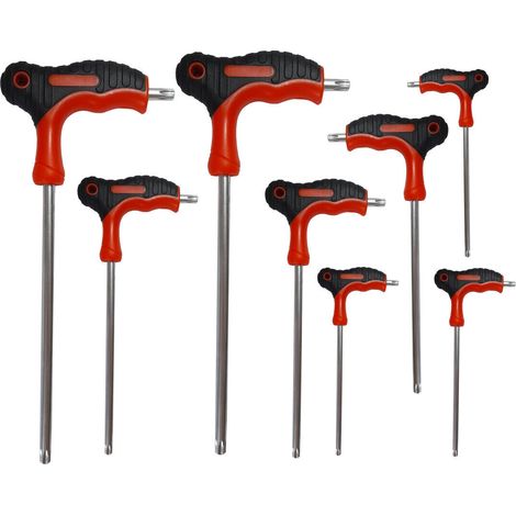 SET KIT 8 PZ CHIAVI CHIAVE A T TORX LUNGHE MISURE DA T10 a T50 SS-9602