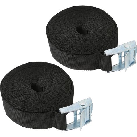 Set aus 2 x 25 mm Zurrgurten aus Zinklegierung mit Schnappverschluss, robuste und bruchfeste Gurte zum Zusammenbauen schwerer Gegenstände (3 Meter) (1/5)