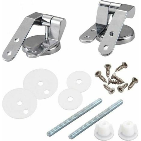 Hinge Pour Abattant De Toilette - En Alliage De Zinc - Finition Chromée - Convient Pour Abattants En Bois Ou En Résine - 2 Pièces (1/5)
