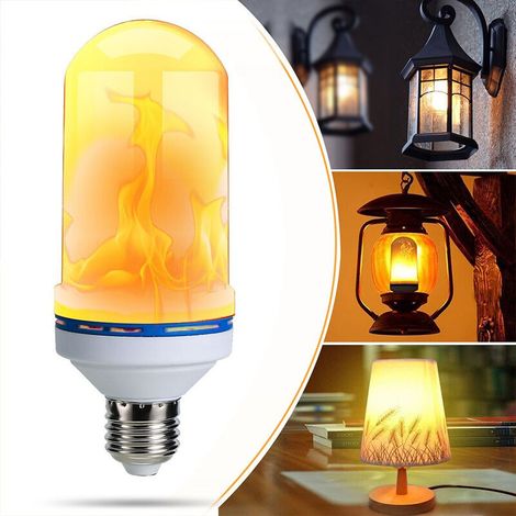 Ampoule LED E27 effet flamme vacillante 360°, lampe décorative pour fêtes