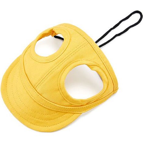 Casquette d'extérieur pour animaux de compagnie, chapeau de voyage d'été à rayures réglables avec trous pour les oreilles (1/5)