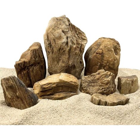 Aquarium Natursteine Brown Fossil Stein 25 kg Mix Größe M-XL Aquascaping Steine